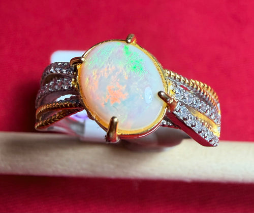 Solid Coober Pedy opal ring